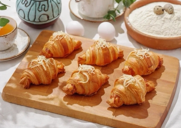 Круассаны с ветчиной